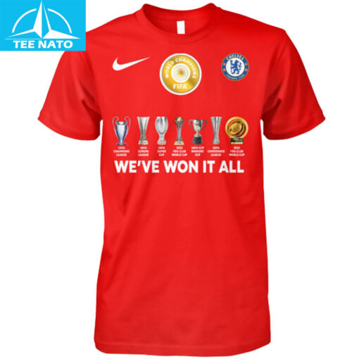 Chelsea FC We've Won It All Trophies Shirt - Image 5
