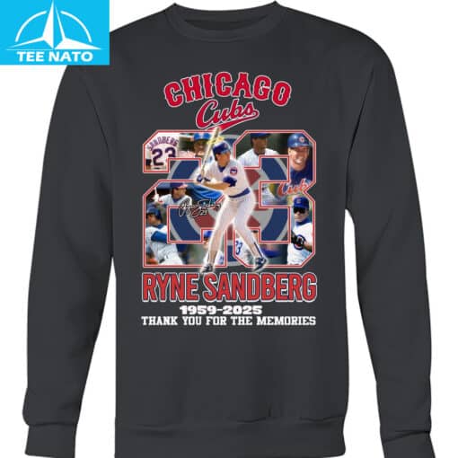 Chicago Cubs Ryne Sandberg 1959-2025 Baseball Memories Shirt - Image 6