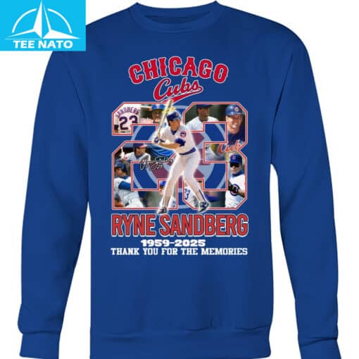 Chicago Cubs Ryne Sandberg 1959-2025 Baseball Memories Shirt - Image 7