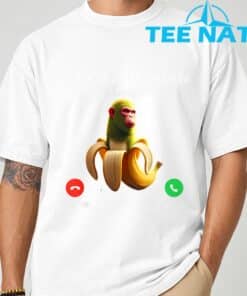 Chimpanzini Bananini Calling Brainrot Italian Brainrot Meme T Shirt 7