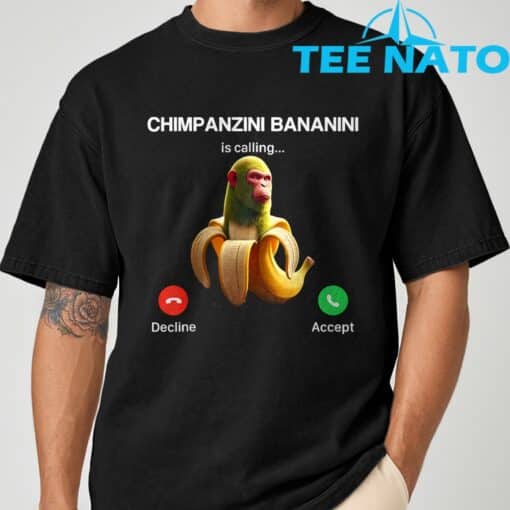Chimpanzini Bananini Calling Brainrot Italian Brainrot Meme T-Shirt
