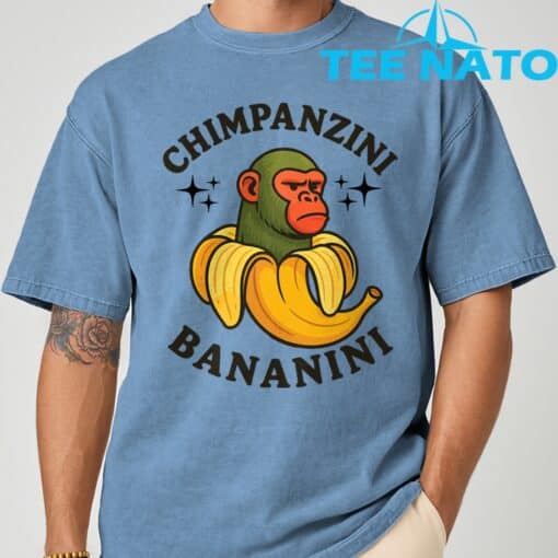 Chimpanzini Bananini Funny meme T-Shirt - Image 3