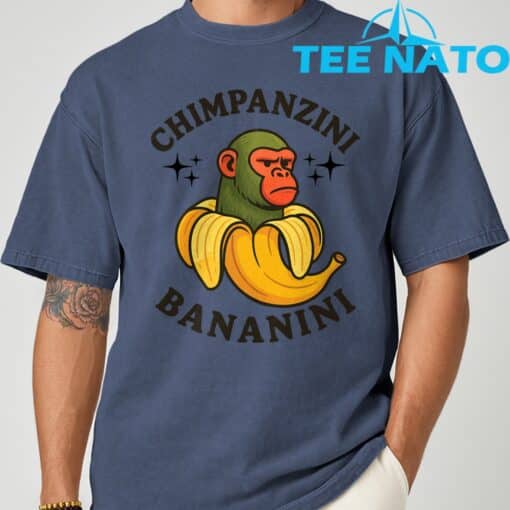 Chimpanzini Bananini Funny meme T-Shirt - Image 4