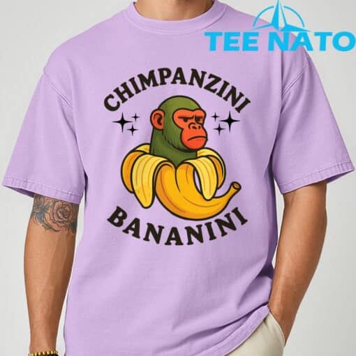 Chimpanzini Bananini Funny meme T-Shirt - Image 5