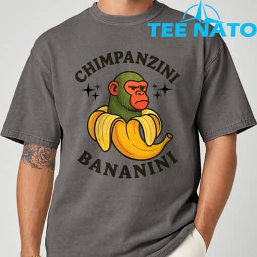 Chimpanzini Bananini Funny meme T-Shirt - Image 6