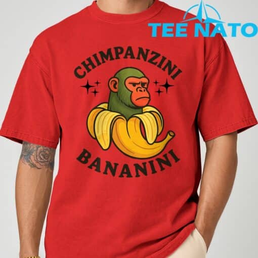 Chimpanzini Bananini Funny meme T-Shirt - Image 7