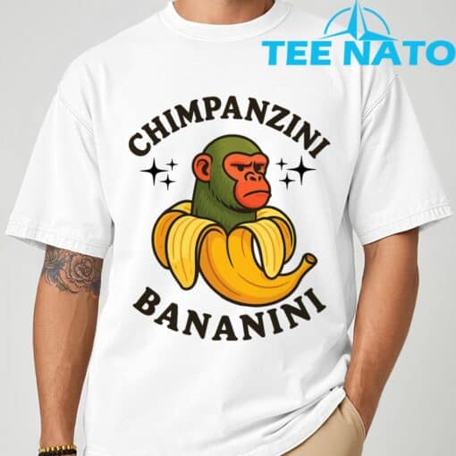 Chimpanzini Bananini Funny meme T-Shirt - Image 8