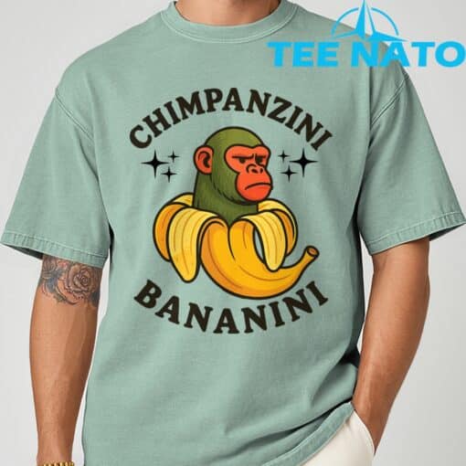 Chimpanzini Bananini Funny meme T-Shirt - Image 2