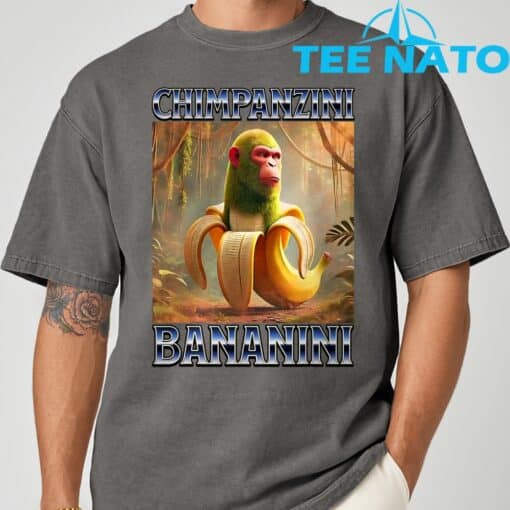 Chimpanzini Bananini Italian Brainrot Meme T-Shirt - Image 5
