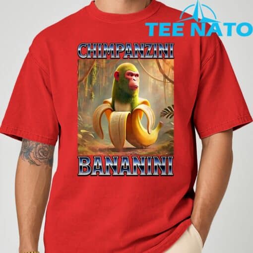 Chimpanzini Bananini Italian Brainrot Meme T-Shirt - Image 6
