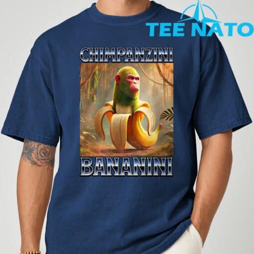 Chimpanzini Bananini Italian Brainrot Meme T-Shirt - Image 7