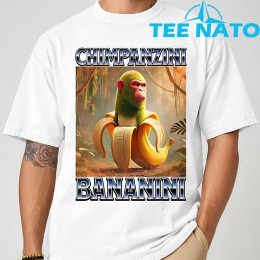 Chimpanzini Bananini Italian Brainrot Meme T-Shirt - Image 8