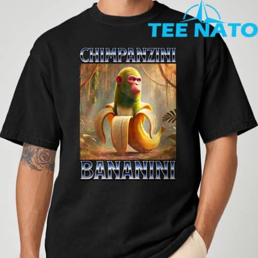 Chimpanzini Bananini Italian Brainrot Meme T-Shirt - Image 9