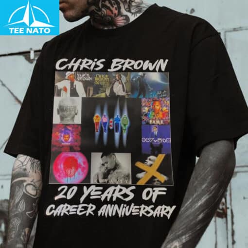 Chris Brown 20 Years of Career Anniversary Album Cover Shirt - Image 3