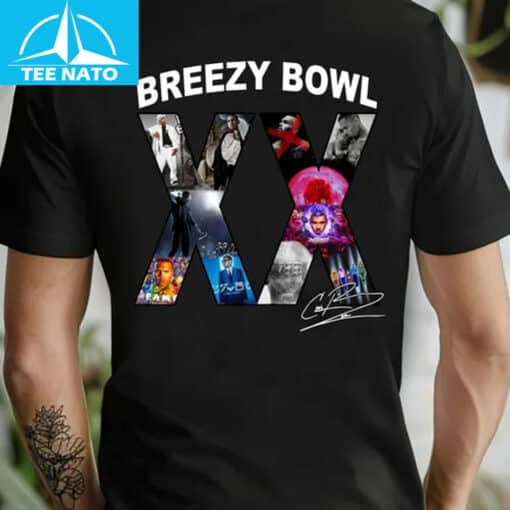 Chris Brown Breezy Bowl XX Album Covers Graphic Shirt - Image 3