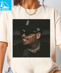 Chris Brown Smiling Cap and Sunglasses Shirt2