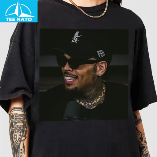 Chris Brown Smiling Cap and Sunglasses Shirt - Image 4