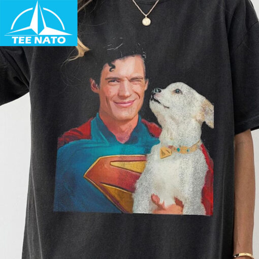Clark Kent and Krypto Dog Vintage 90s Style Graphic Shirt