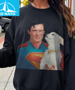 Clark Kent and Krypto Dog Vintage 90s Style Graphic Shirt1