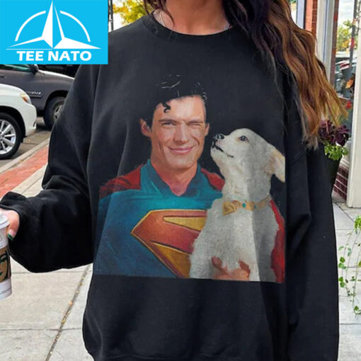 Clark Kent and Krypto Dog Vintage 90s Style Graphic Shirt - Image 2