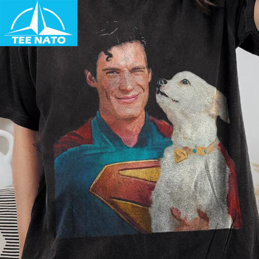 Clark Kent and Krypto Dog Vintage 90s Style Graphic Shirt - Image 3