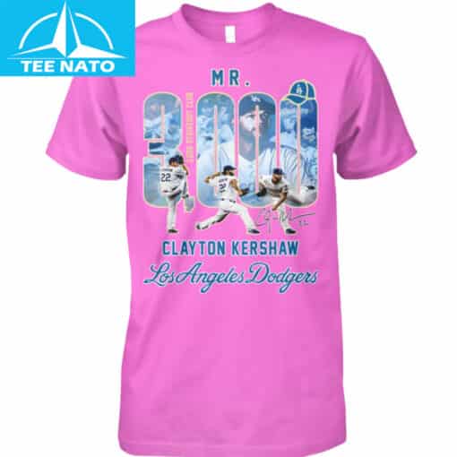 Clayton Kershaw Mr. 3000 Strikeout Club Dodgers Shirt - Image 2