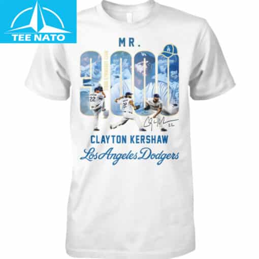 Clayton Kershaw Mr. 3000 Strikeout Club Dodgers Shirt - Image 3