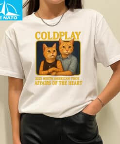 Coldplay 2025 North American Tour Affairs Of The Heart Cats Shirt2