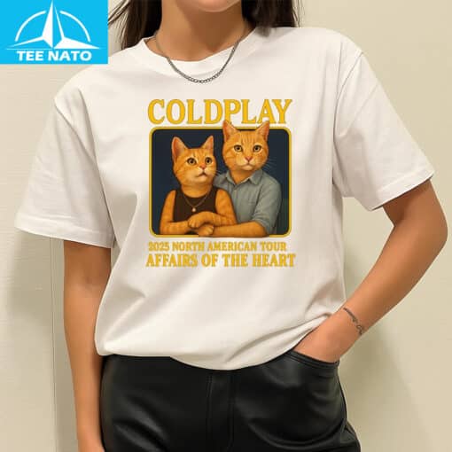 Coldplay 2025 North American Tour Affairs Of The Heart Cats Shirt - Image 3