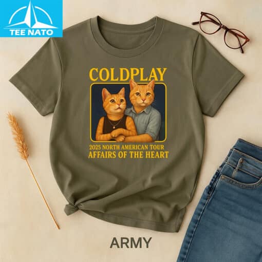 Coldplay 2025 North American Tour Affairs Of The Heart Cats Shirt - Image 4