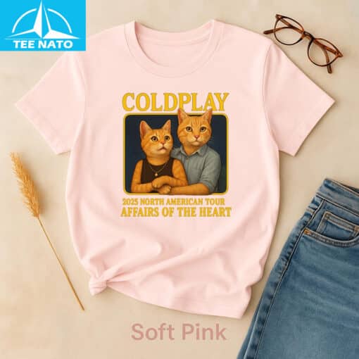 Coldplay 2025 North American Tour Affairs Of The Heart Cats Shirt - Image 5