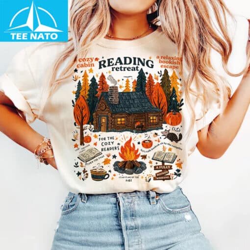 Cozy Cabin Reading Retreat Shirt - Image 4