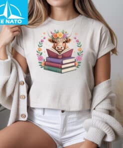 Cute Baby Highland Cow Reading Book Bookworm Shirt7 1