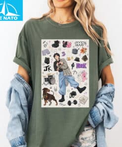Cute Jungkook BTS Doodle Collage Shirt2