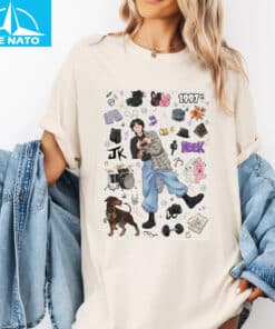 Cute Jungkook BTS Doodle Collage Shirt3