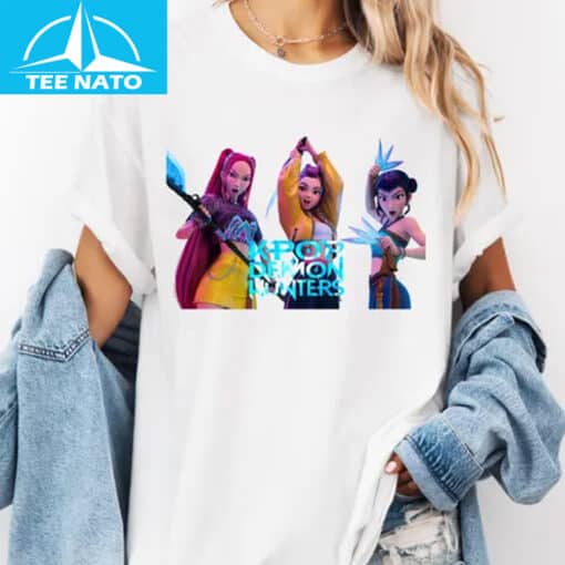 Cute Korean Girl Group Demon Hunters Graphic Shirt - Image 4