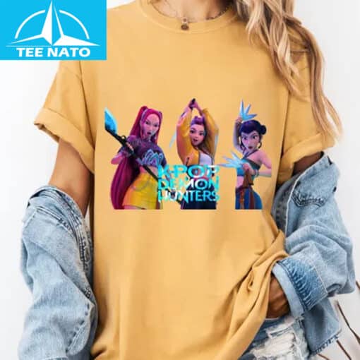 Cute Korean Girl Group Demon Hunters Graphic Shirt - Image 2