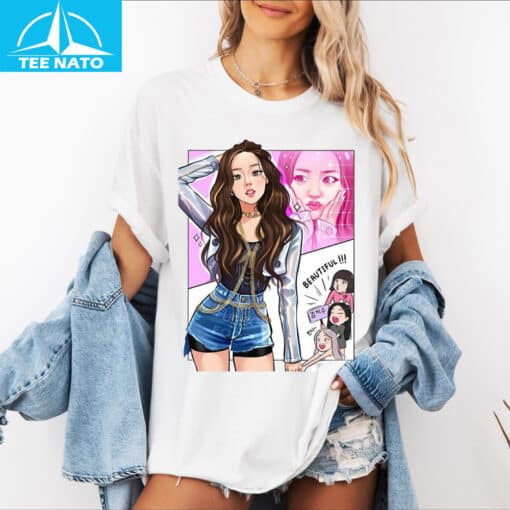 Cute Kpop Jisoo Comic Style Shirt - Image 3