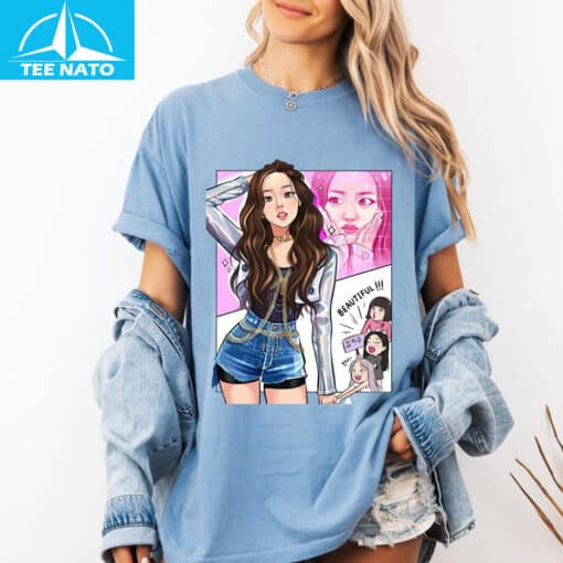 Cute Kpop Jisoo Comic Style Shirt - Image 9