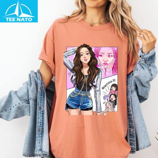 Cute Kpop Jisoo Comic Style Shirt - Image 8