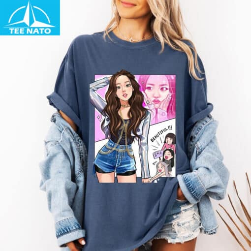 Cute Kpop Jisoo Comic Style Shirt - Image 6