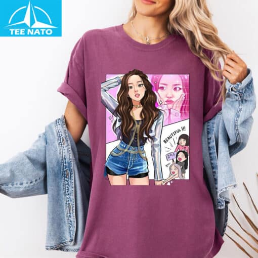 Cute Kpop Jisoo Comic Style Shirt - Image 5