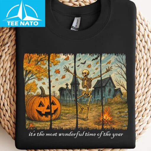 Dancing Skeleton Pumpkin Shirt - Image 2