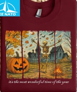 Dancing Skeleton Pumpkin Shirt2