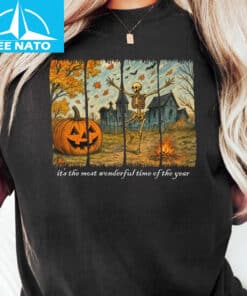 Dancing Skeleton Pumpkin Shirt3