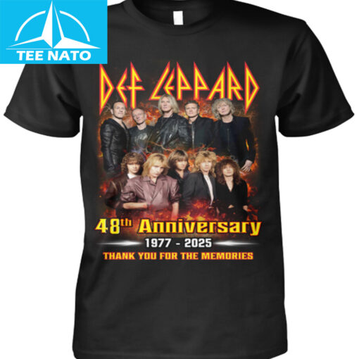 Def Leppard 48th Anniversary 1977-2025 Thank You For The Memories Band Shirt