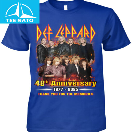Def Leppard 48th Anniversary 1977-2025 Thank You For The Memories Band Shirt - Image 3
