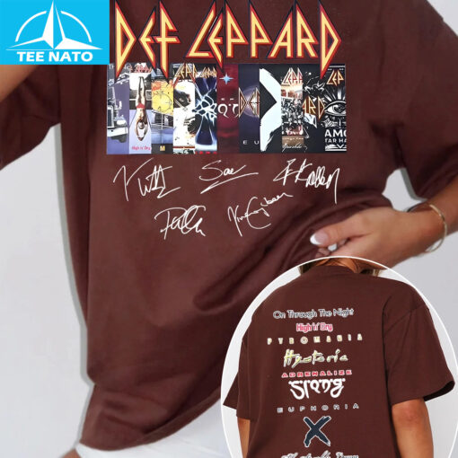 Def Leppard Album Titles Band Graphic Shirt