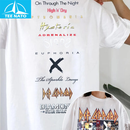 Def Leppard Album Titles Band Graphic Shirt - Image 3