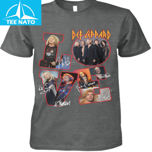 Def Leppard Love Band Photo Signatures Shirt - Image 2